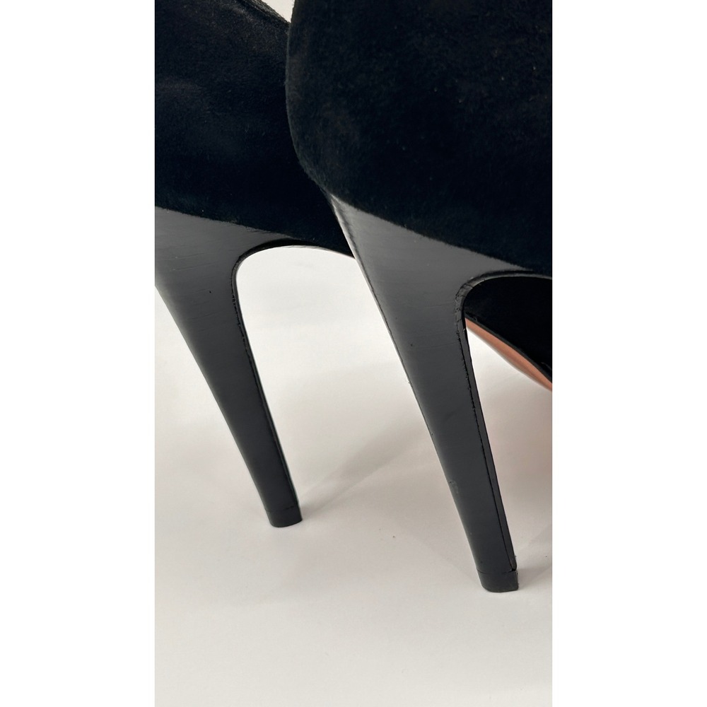 Cole Haan Nike Air Chelsea Black Suede Platform Pumps Heels Womens Size 9B - Picture 10 of 13